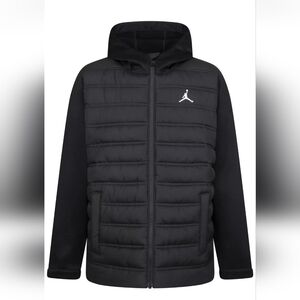 Jordan Kids Hooded Black Puffer Coat